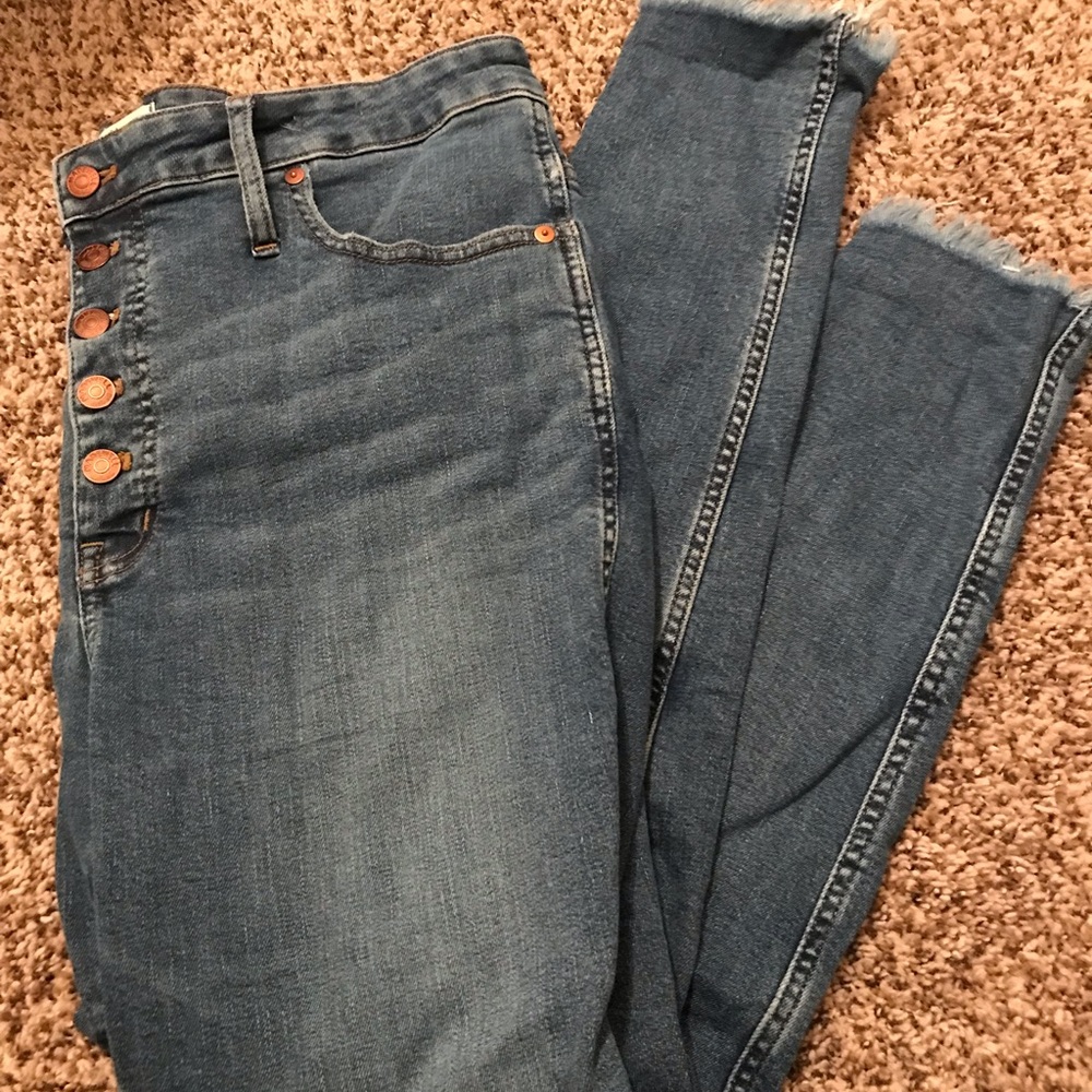 Madewell 10” High Rise Skinny Raw Hem Jeans